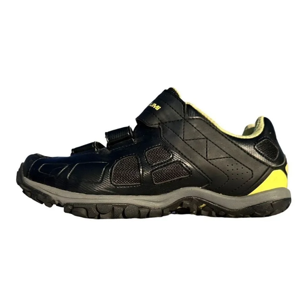 Pearl Izumi x-Alp Enduro IV clip on bicycle shoes women’s size 11.5 black yellow